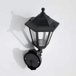 Lindby Terrassebelysning|Væglamper > udendørs LED-væglampe Iavo, sort, lygte, 38 cm