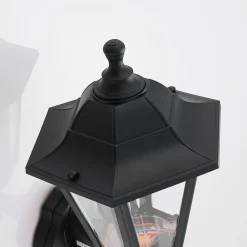 Lindby Terrassebelysning|Væglamper > udendørs LED-væglampe Iavo, sort, lygte, 38 cm