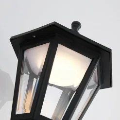 Lindby Terrassebelysning|Væglamper > udendørs LED-væglampe Iavo, sort, lygte, 38 cm