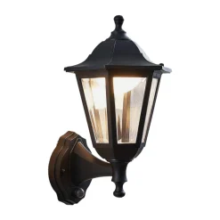 Lindby Væglampe Med Sensor|Terrassebelysning > udendørs LED-væglampe Iavo, sensor, sort, lygte