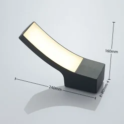 Lindby Terrassebelysning|Væglamper > udendørs LED-væglampe Ilvita, antracit, metal, IP54