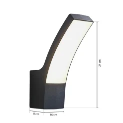 Lindby Terrassebelysning|Væglamper > udendørs LED-væglampe Ilvita, antracit, metal, IP54