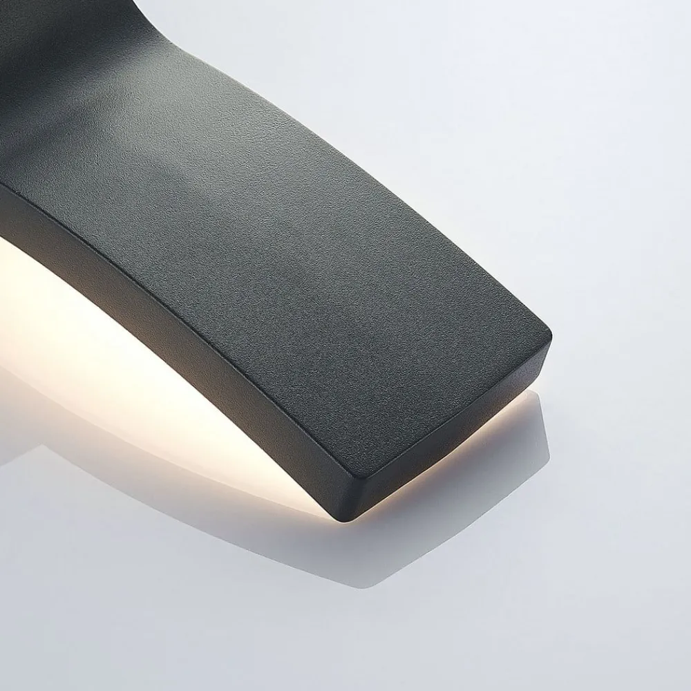 Væglampe Med Sensor|Terrassebelysning ^ Lindby udendørs LED-væglampe Ilvita, sensor, antracit, IP54