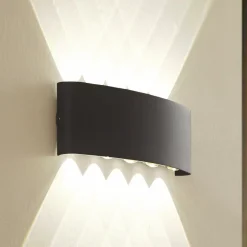 Lindby Terrassebelysning|Væglamper > udendørs LED-væglampe Ithan, 5 lyskilder, antracit, metal