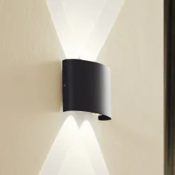 Terrassebelysning|Væglamper ^ Lindby udendørs LED-væglampe Ithan, 2 lyskilder, antracit, metal