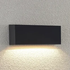Lindby Terrassebelysning|Væglamper > udendørs LED-væglampe Jarte, 24 cm, ned, grå, IP65