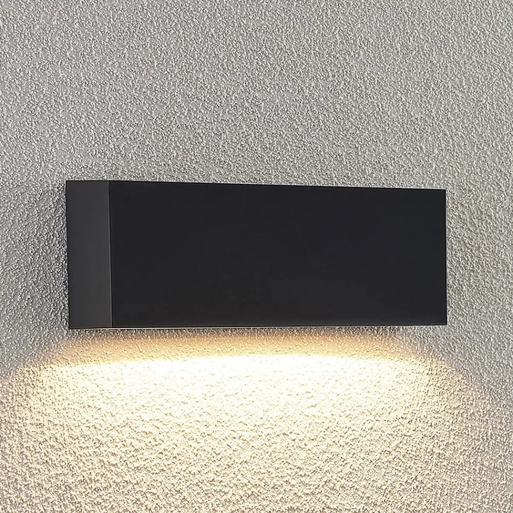Lindby Terrassebelysning|Væglamper > udendørs LED-væglampe Jarte, 24 cm, ned, grå, IP65