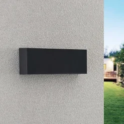Lindby Terrassebelysning|Væglamper > udendørs LED-væglampe Jarte, 24 cm, ned, grå, IP65