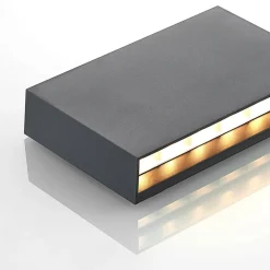 Lindby Terrassebelysning|Væglamper > udendørs LED-væglampe Jarte, 20 cm, ned, grå, IP65