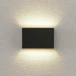 Terrassebelysning|Væglamper ^ Lindby udendørs LED-væglampe Jarte, 20 cm, op/ned, grå, IP65