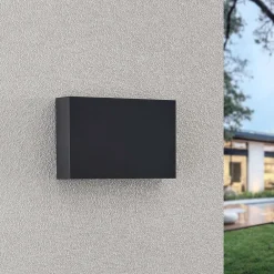 Terrassebelysning|Væglamper ^ Lindby udendørs LED-væglampe Jarte, 20 cm, op/ned, grå, IP65