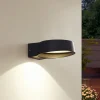 Terrassebelysning ^ Lindby udendørs LED-væglampe Jesiba, antracit, aluminium, Ø 16cm