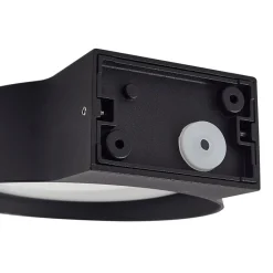 Terrassebelysning ^ Lindby udendørs LED-væglampe Jesiba, antracit, aluminium, Ø 16cm