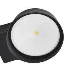 Terrassebelysning ^ Lindby udendørs LED-væglampe Jesiba, antracit, aluminium, Ø 16cm