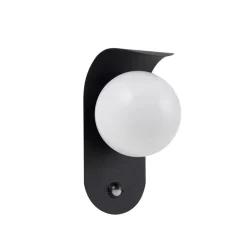 Væglampe Med Sensor|Terrassebelysning ^ Lindby udendørs LED-væglampe Lacie, sensor, sort/hvid, aluminium