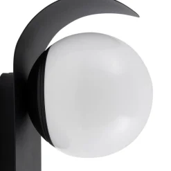 Væglampe Med Sensor|Terrassebelysning ^ Lindby udendørs LED-væglampe Lacie, sensor, sort/hvid, aluminium