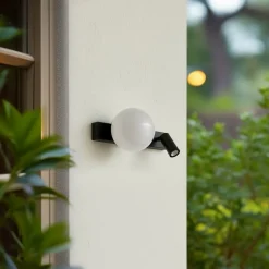 Lindby Væglampe Med Sensor|Terrassebelysning > udendørs LED-væglampe Larcie, 35 cm, 2 lyskilder, aluminium, sensor