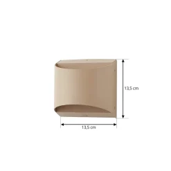 Væglamper ^ Lindby udendørs LED-væglampe Lenore, beige, metal, 13,5 cm