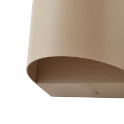 Væglamper ^ Lindby udendørs LED-væglampe Lenore, beige, metal, 13,5 cm