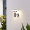 Lindby Terrassebelysning|Væglamper > udendørs LED-væglampe Lillie, højde 19 cm, stål