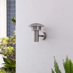 Lindby Terrassebelysning|Væglamper > udendørs LED-væglampe Lillie, højde 19 cm, stål