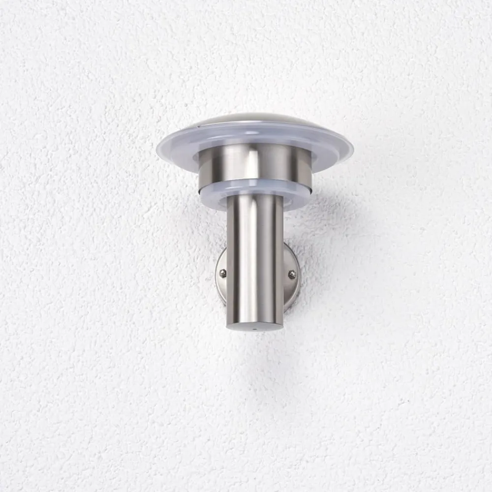 Lindby Terrassebelysning|Væglamper > udendørs LED-væglampe Lillie, højde 19 cm, stål