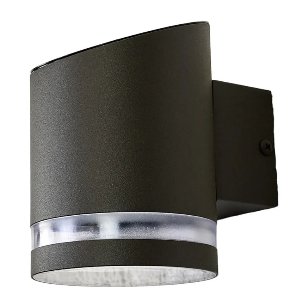 Solcellelamper|Terrassebelysning ^ Lindby udendørs LED-væglampe Melinda, 9 cm, stål