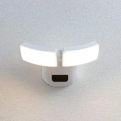 Væglampe Med Sensor|Terrassebelysning ^ Lindby udendørs LED-væglampe Nikias, 30 cm, sensor, 2 lyskilder, hvid