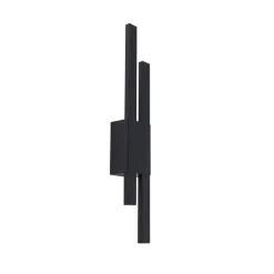 Lindby Terrassebelysning|Væglamper > udendørs LED-væglampe Sakari, sort, aluminium, højde 59 cm