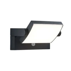 Lindby Væglampe Med Sensor|Terrassebelysning > udendørs LED-væglampe Sherin, antracit, sensor, IP54