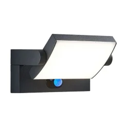 Solcelle Lampe Med Sensor|Væglampe Med Sensor ^ Lindby udendørs LED-væglampe Sherin, antracit, sensor
