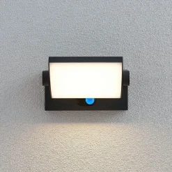 Solcelle Lampe Med Sensor|Væglampe Med Sensor ^ Lindby udendørs LED-væglampe Sherin, antracit, sensor