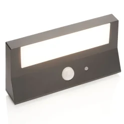 Lindby Solcelle Lampe Med Sensor|Væglampe Med Sensor > udendørs LED-væglampe til udendørs vægmontering Maresia, sensor, antracit