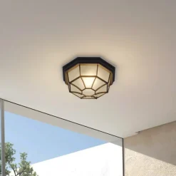 Lindby Udendørs Loftlamper > udendørs loftlampe Idril, antracit, metal, Ø 26,5 cm
