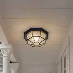 Lindby Udendørs Loftlamper > udendørs loftlampe Idril, antracit, metal, Ø 26,5 cm