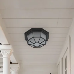 Lindby Udendørs Loftlamper > udendørs loftlampe Idril, antracit, metal, Ø 26,5 cm