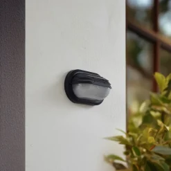Lindby Væglamper > udendørs væglampe Adita, sort, ABS, højde 16,3 cm