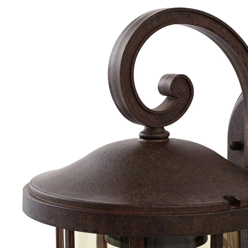 Lindby Terrassebelysning|Væglamper > udendørs væglampe Ankea, rust/amber, 37 cm, IP23, E27