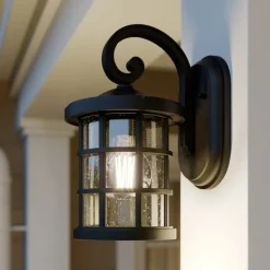 Lindby Terrassebelysning|Væglamper > udendørs væglampe Ankea, sort, højde 28 cm, IP23, E27