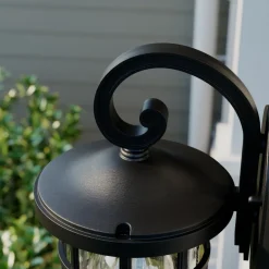 Lindby Terrassebelysning|Væglamper > udendørs væglampe Ankea, sort, højde 28 cm, IP23, E27
