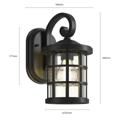 Lindby Terrassebelysning|Væglamper > udendørs væglampe Ankea, sort, højde 28 cm, IP23, E27