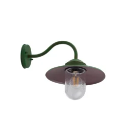 Væglamper ^ Lindby udendørs væglampe Bilma, grøn, glas, 29 cm høj