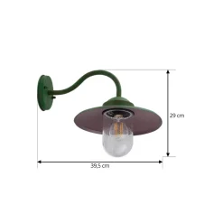 Væglamper ^ Lindby udendørs væglampe Bilma, grøn, glas, 29 cm høj