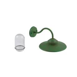 Væglamper ^ Lindby udendørs væglampe Bilma, grøn, glas, 29 cm høj