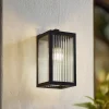 Lindby Terrassebelysning|Væglamper > udendørs væglampe Bolgar, sort, metal, glas, 15 cm