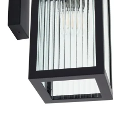 Lindby Terrassebelysning|Væglamper > udendørs væglampe Bolgar, sort, metal, glas, 15 cm