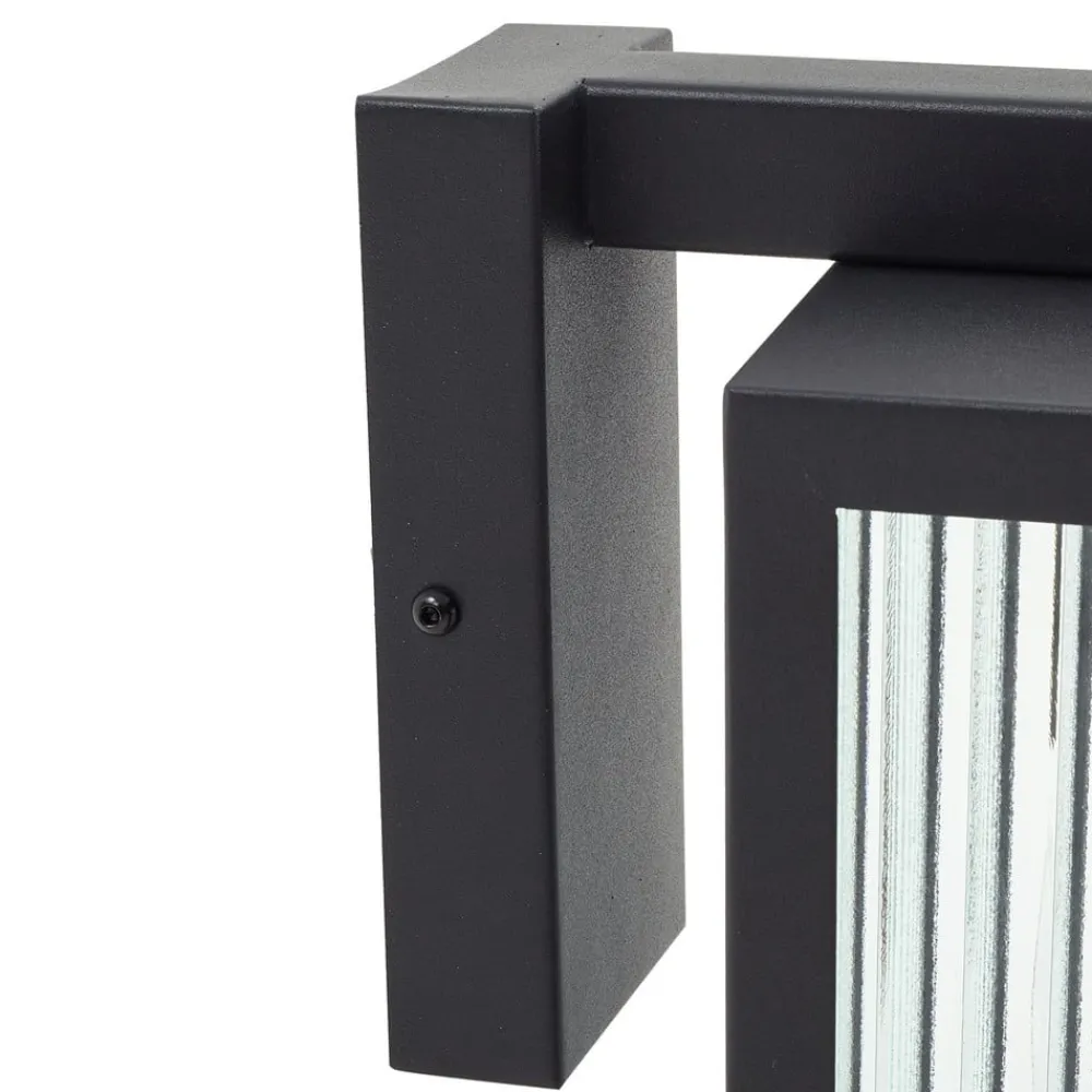 Lindby Terrassebelysning|Væglamper > udendørs væglampe Bolgar, sort, metal, glas, 15 cm