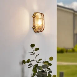 Lindby Væglamper > udendørs væglampe Daaje, guldfarvet, 16 cm, aluminium