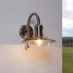 Lindby Terrassebelysning|Væglamper > udendørs væglampe Damion, 30 cm, stål, E27, IP44