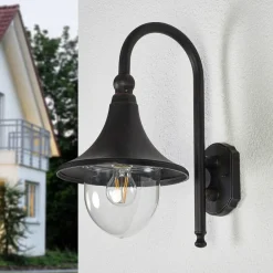 Lindby Terrassebelysning|Væglamper > udendørs væglampe Daphne, antik sort, metal, E27